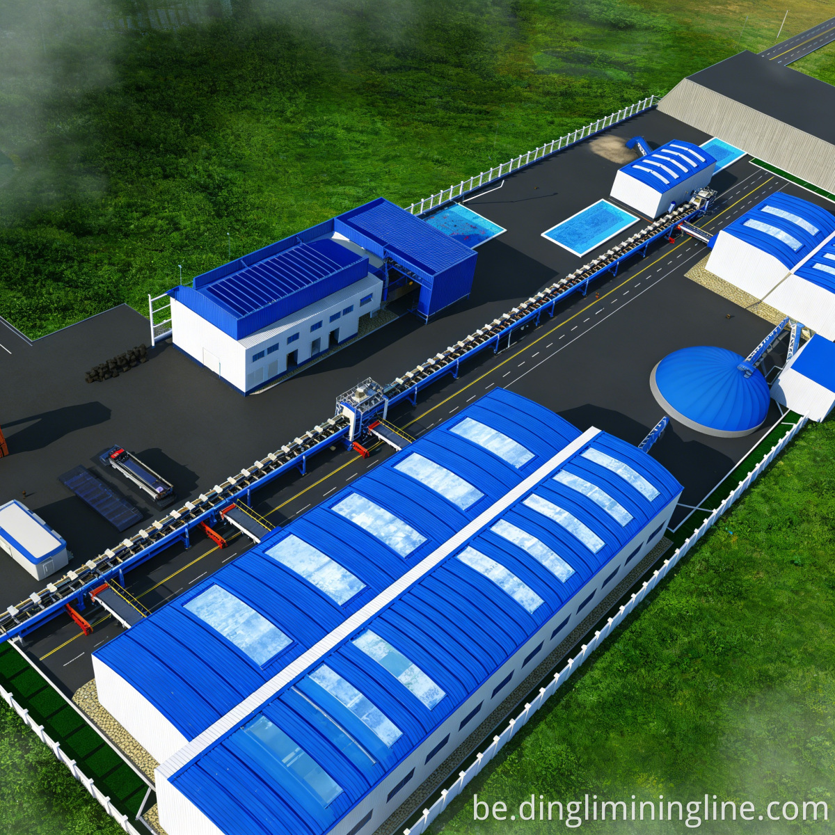 Лінія класіфікацыі часціц каменнага запаўняльніка Stone Aggregate Particle Grading Line